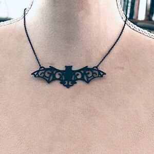 Gothic Punk Halloween Vampire Bat Choker Necklace new without tags